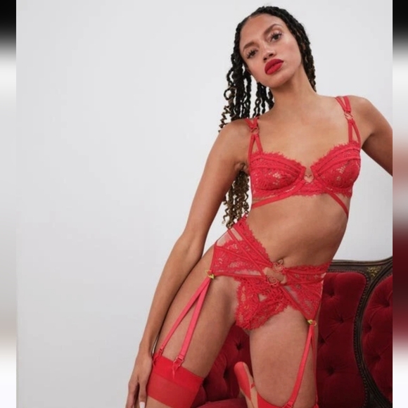 NWT For Love & Lemons Heart Lace Bra Size XS - Picture 2 of 15